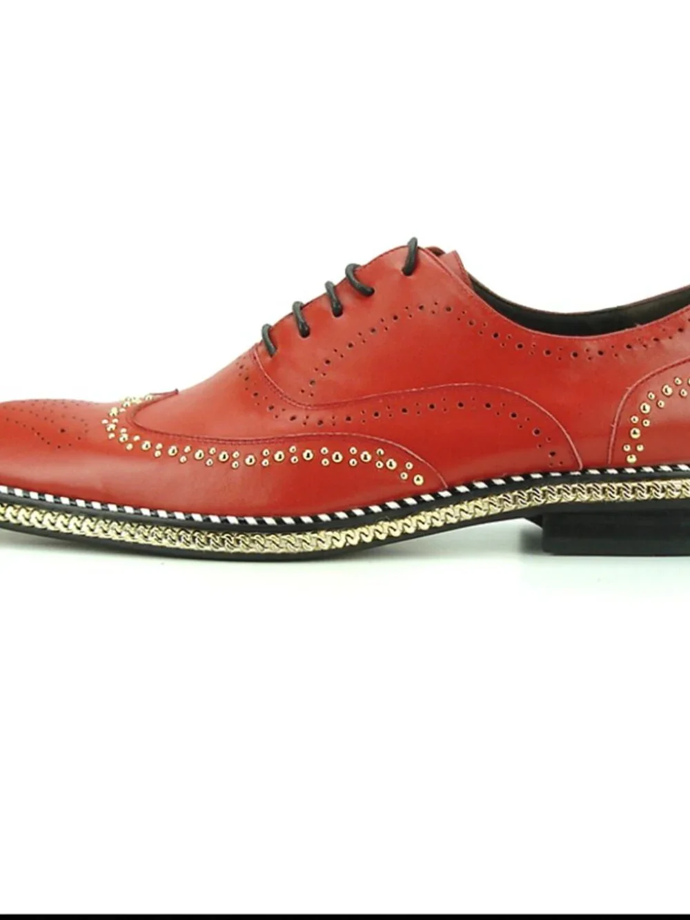 FI-7201 Red Genuine Leather Lace up Wing Tip Fiesso by Aurelio Garcia